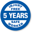 Injury Free Safe Worker Hard Hat Labels