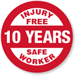 Injury Free Safe Worker Hard Hat Labels