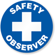 Safety Observer Hard Hat Labels