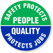 Safety People Quality Protects Jobs Hard Hat Labels