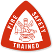 Fire Safety Trained Triangle Hard Hat Decal