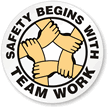 Safety Begins With Teamwork Hard Hat Labels