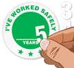 Safe Work Years Hard Hat Stickers