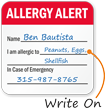 Allergy Alert Write On Hard Hat Decals