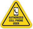 Authorized Cell Phone User Hard Hat Decals