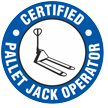 Certified Pallet Jack Operator Hard Hat Decals