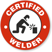 Certified Welder Hard Hat Decals