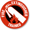Fire Extinguisher Trained Hard Hat Decals