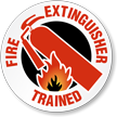 Fire Extinguisher Trained Hard Hat Decals