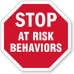 Stop At Risk Behaviors Hard Hat Decals