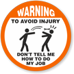 Warning Avoid Injury Hard Hat Decals