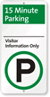 Visitor Information Only Time Limit Parking Sign