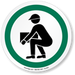 Bend Knees When Lifting ISO Sign