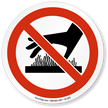 Hot Surface Underneath ISO Prohibited Action Symbol Sign