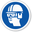 Wear Eye, Ear & Head Protection Symbol ISO Sign