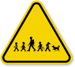ISO School Kids and Dog Crossing Symbol Sign