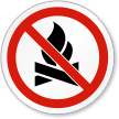 No Campfire Symbol ISO Prohibition Circular Sign