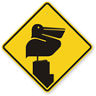 Bird Pelican Silhouette Crossing Sign Symbol