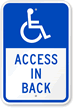 Access In Back Sign (with Graphic)