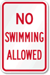 No Swimming Allowed Sign