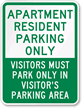 Apartment Resident Parking Only Sign