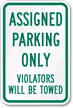 Reserved Parking Sign