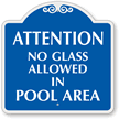No Glass Allowed In Pool Area SignatureSign