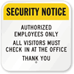 Authorized Employees Only Sign