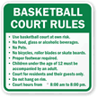 Basketball Court Rules Sign