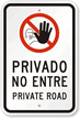 Bilingual Private Road Sign