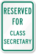 Reserved For Class Secretary Sign