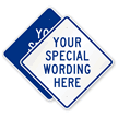 Customizable Diamond Blue Template Parking Sign