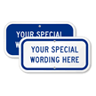 Custom Blue Horizontal Template Parking Sign