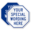 Customizable Octagon Blue Template Parking Sign