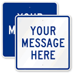 Custom Blue Square Template Parking Sign