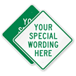 Customizable Diamond Green Template Parking Sign