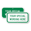 Custom Green Horizontal Template Parking Sign