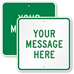 Custom Green Square Template Parking Sign
