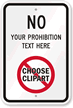 No [Your Text], Choose Clipart Custom Sign