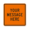 Customizable Square Orange & Black Template Parking Sign