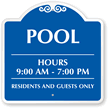 Custom Pool Hours Sign