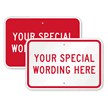 Custom Red Horizontal Template Parking Sign