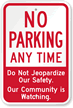 No Parking Anytime Sign