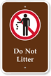 Do Not Litter Campground Sign