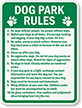 Dog Park Rules Custom Sign