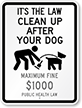 Custom 24" x 18" Dog Poop Sign