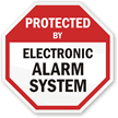 Protected by electronic alarm system sign