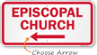 Episcopal Church Sign with Arrow