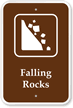 Falling Rocks   Campground, Guide & Park Sign