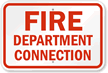 Fire Department Connection Fire and Emergency Sign